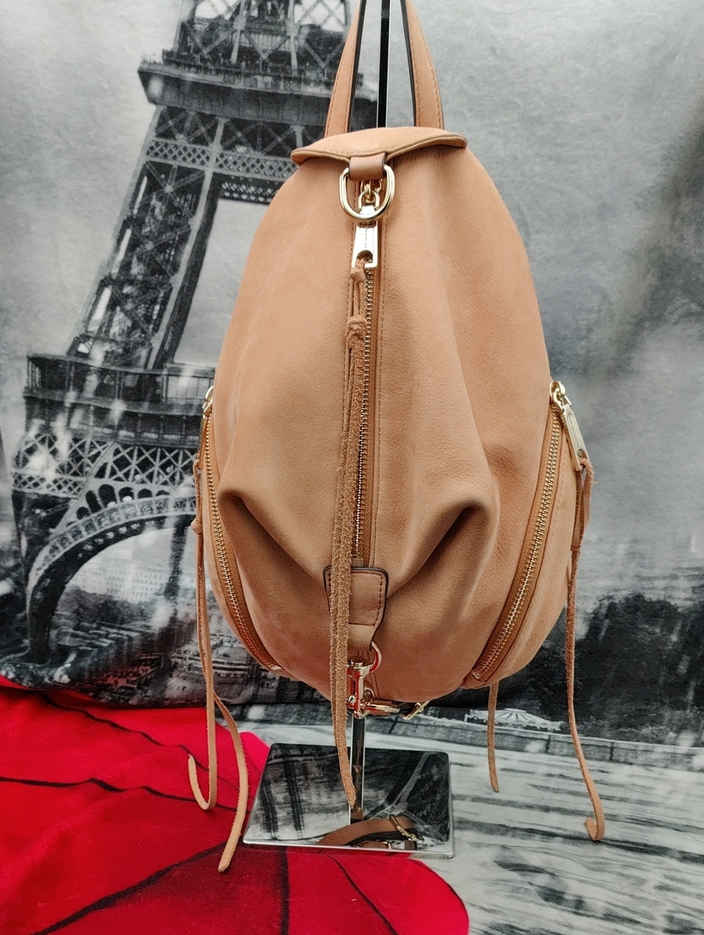 Rebecca Minkoff Tan Leather Backpack with Gold Hardware